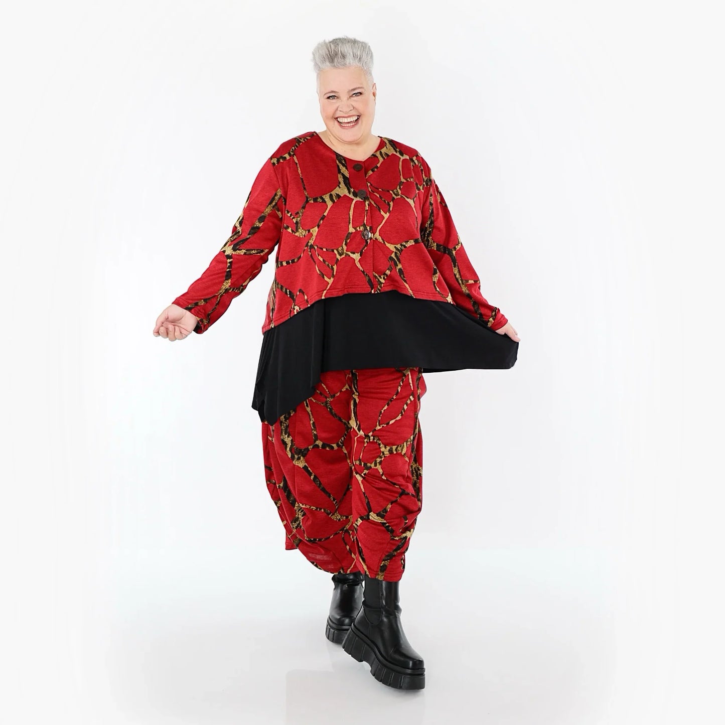 AKH Fashion 8069 Hose, Rot-Multi