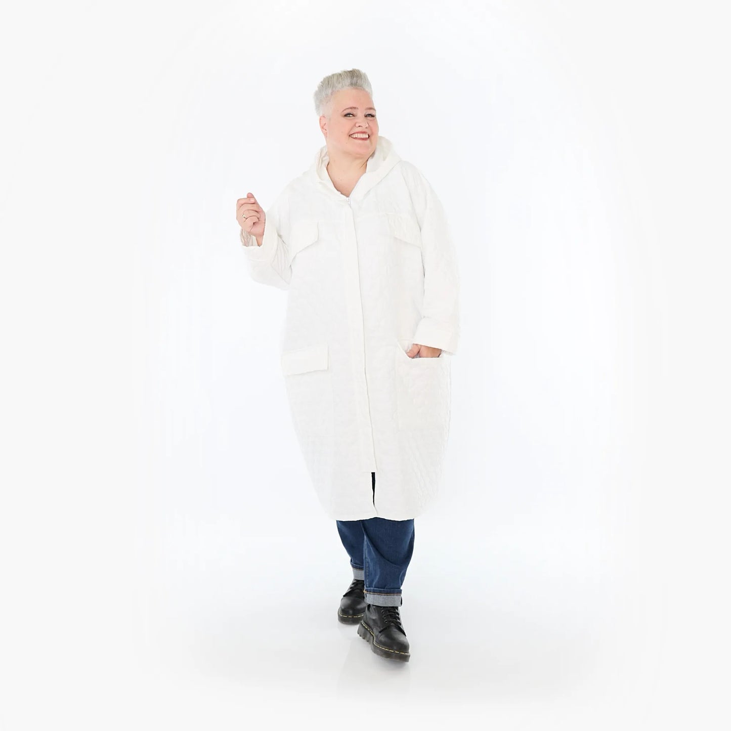 AKH Fashion 7044 Mantel, Weiß