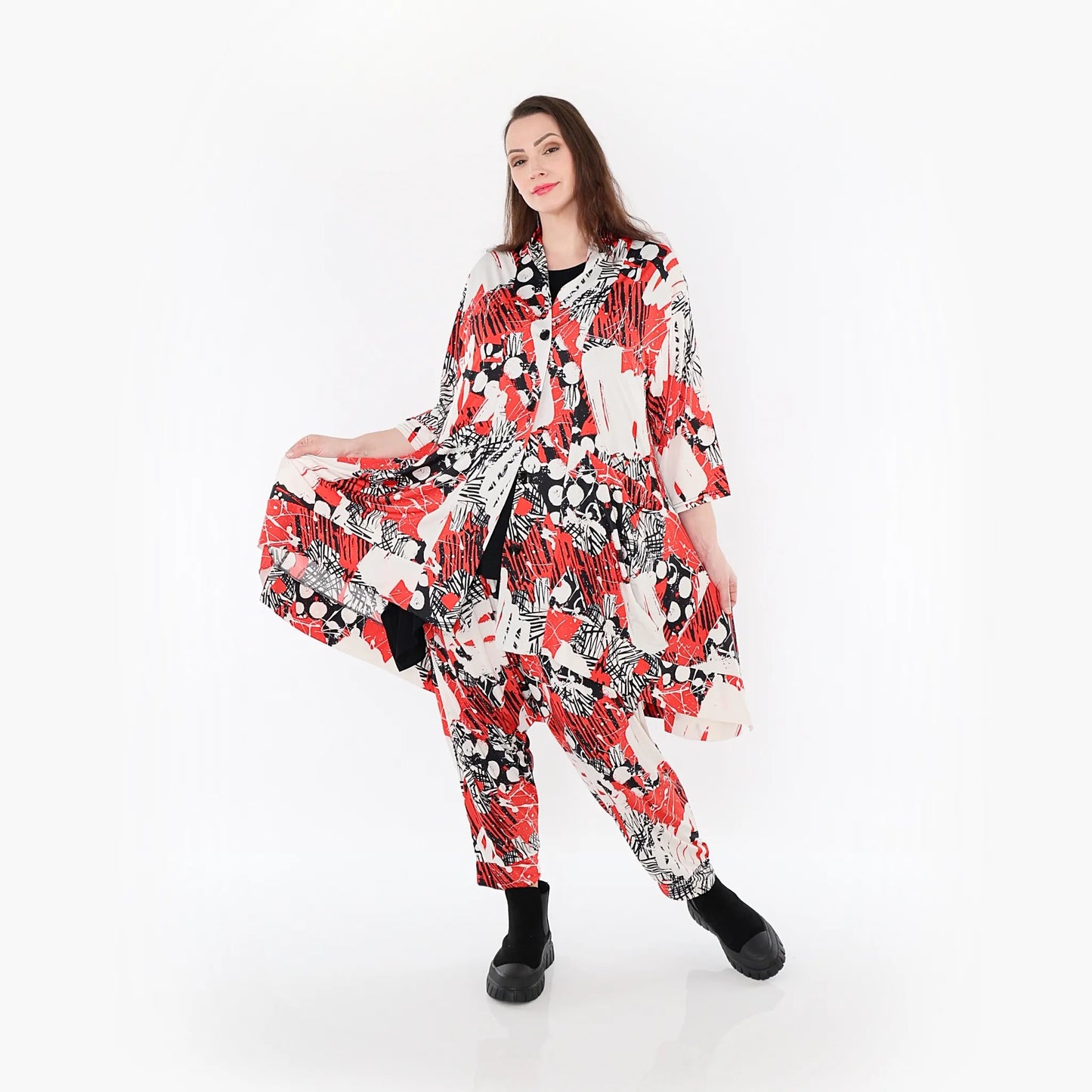 AKH Fashion 6970 Jacke, Rot-Weiß-Schwarz