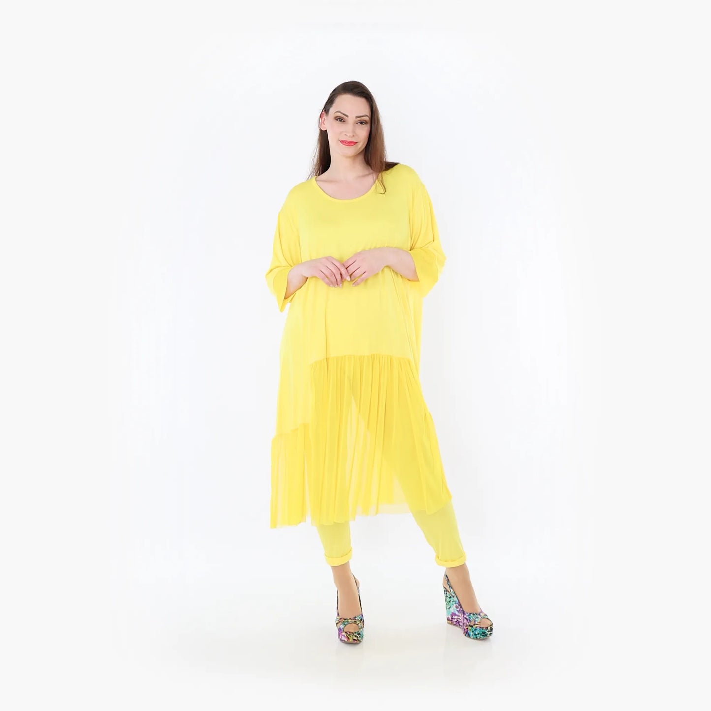 AKH Fashion 7048 Kleid, Gelb