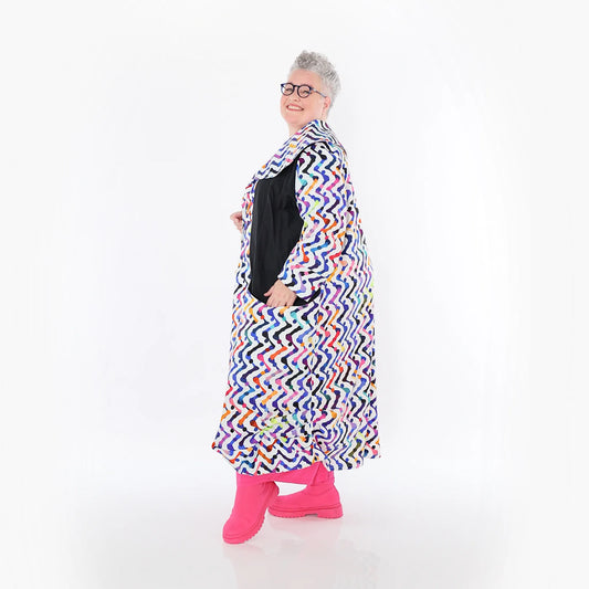 AKH Fashion 7550 Mantel, Weiß-Multicolor