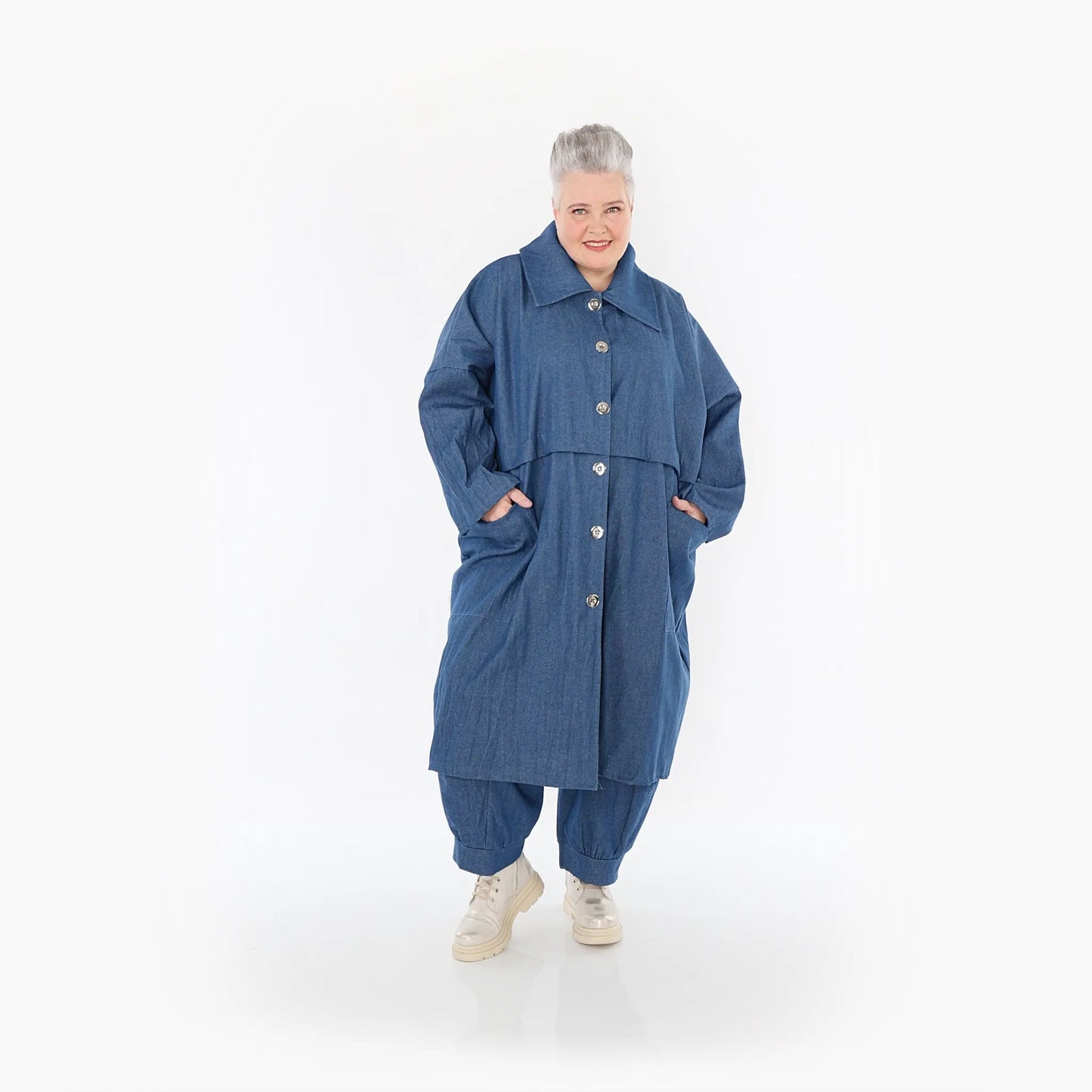 AKH Fashion 7041 Mantel, Jeansblau