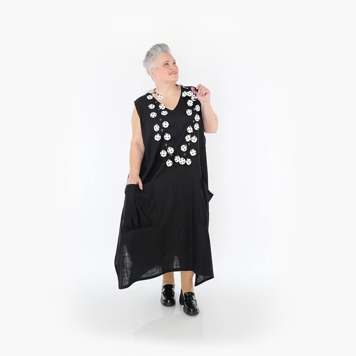 AKH Fashion 7056 Kleid, Schwarz