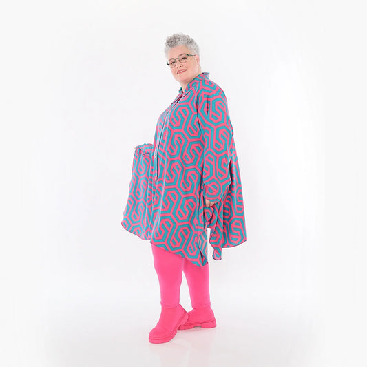 AKH Fashion 6917 Bluse, Fuchsia-Grün