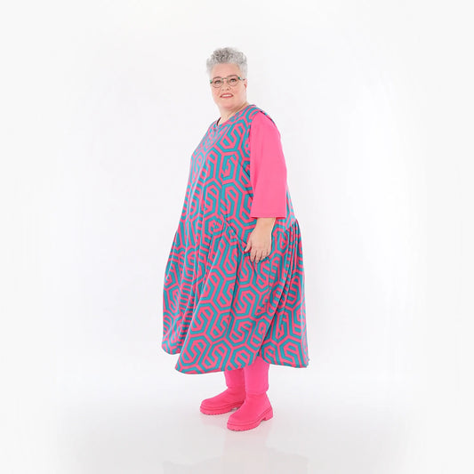 AKH Fashion 7058 Tunika, Fuchsia-Grün