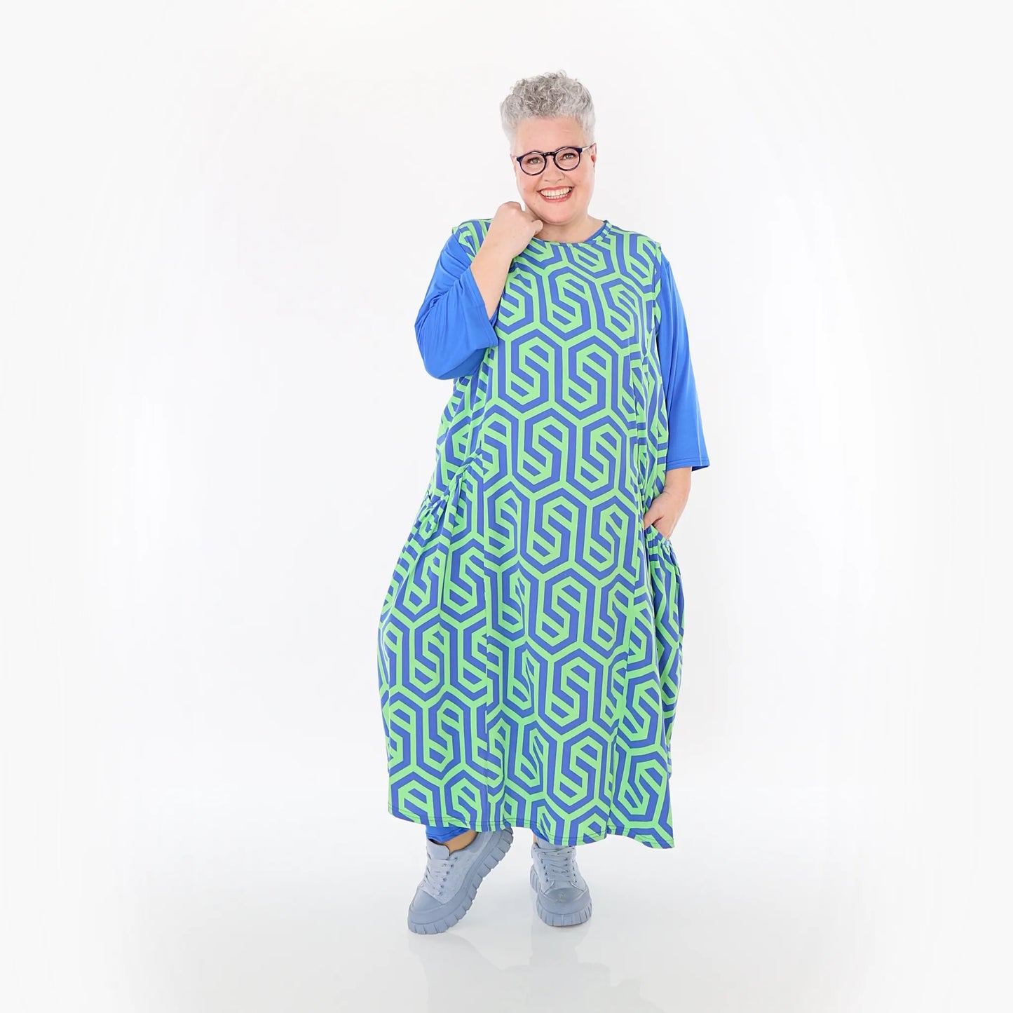 AKH Fashion 7058 Tunika, Lime-Blau