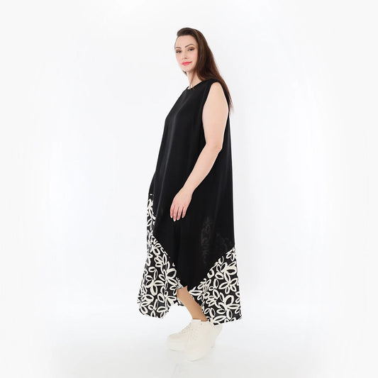AKH Fashion 7073 Tunika, Schwarz-Ecru