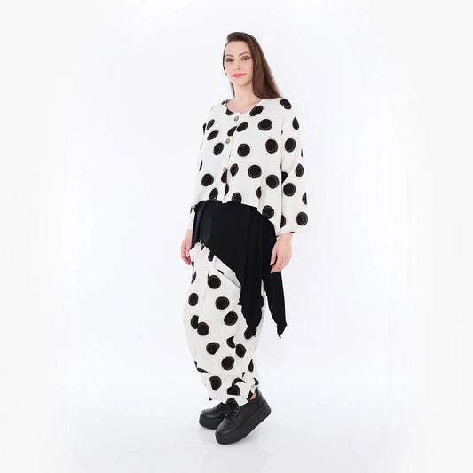 AKH Fashion 130 Jacke, Ecru-Schwarz-Cognac