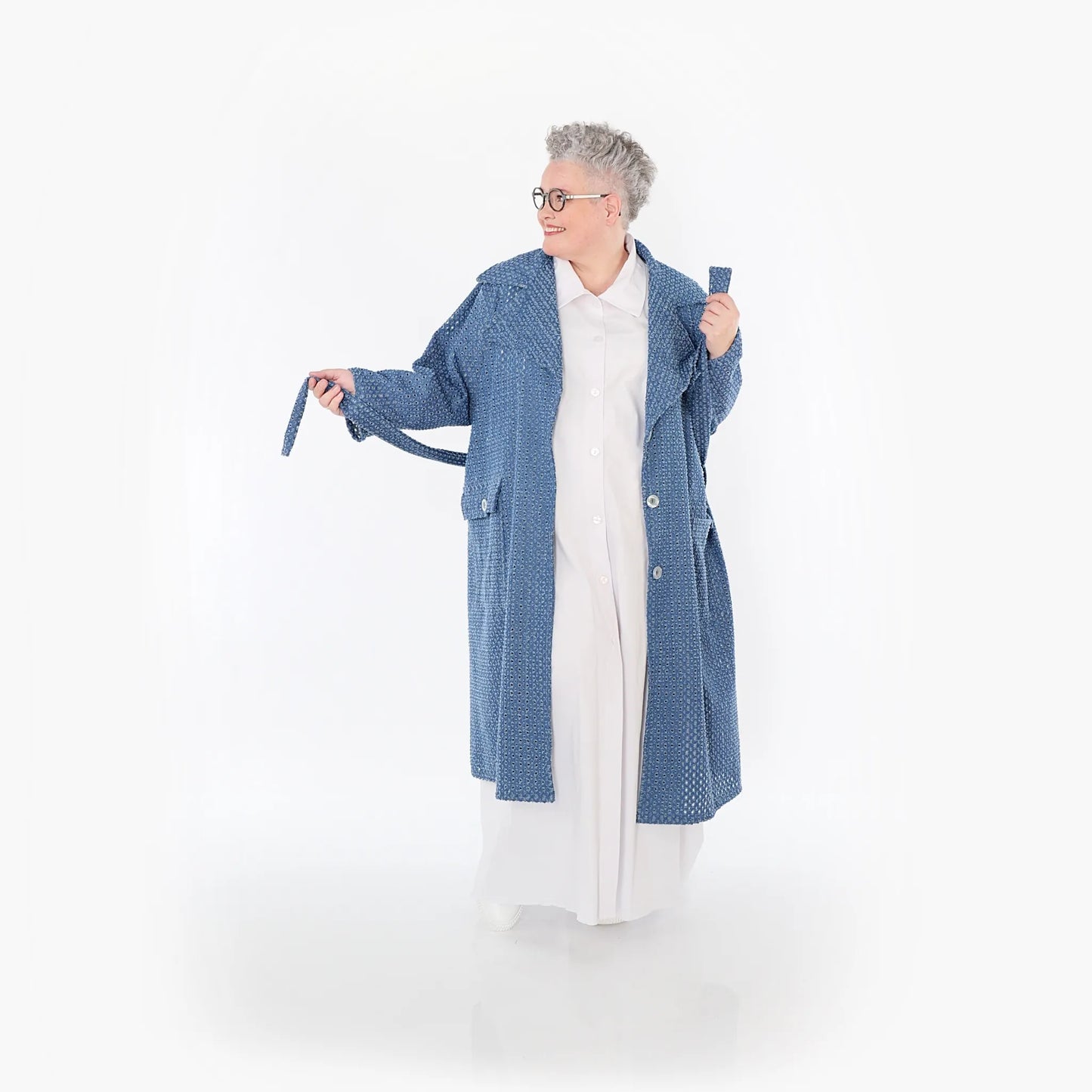 AKH Fashion 7088 Mantel, Jeansblau