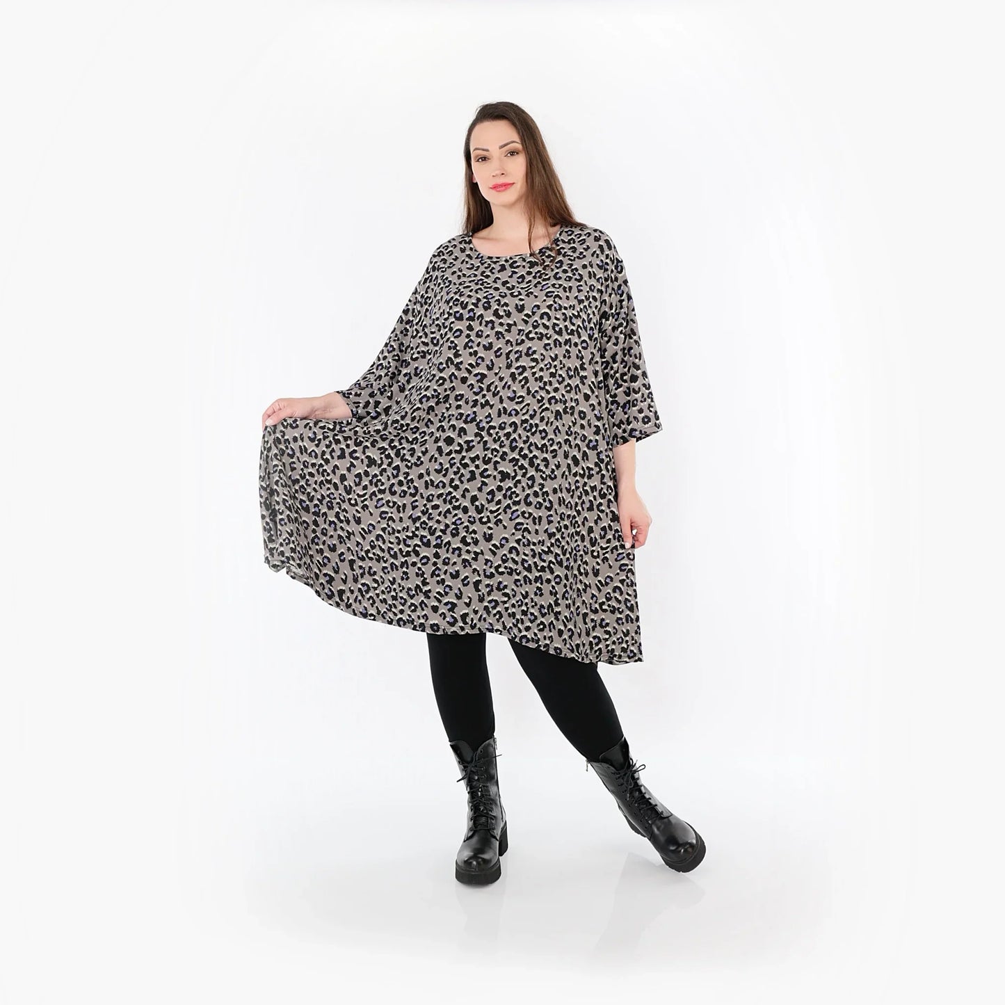 AKH Fashion 2666 Big Shirt, Grau-Schwarz-Blau