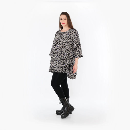 AKH Fashion 593 Big Shirt, Grau-Schwarz-Blau