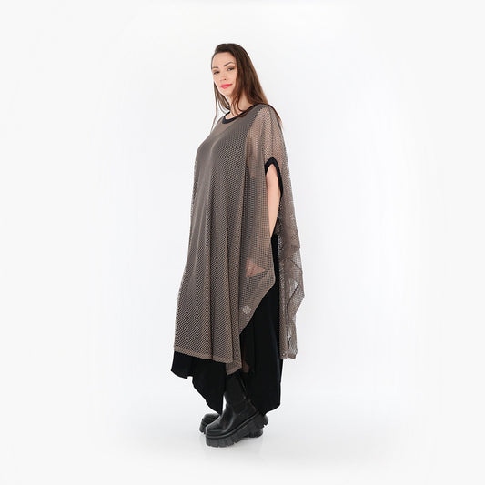 AKH Fashion 7100 Überwurf, Taupe-Schwarz