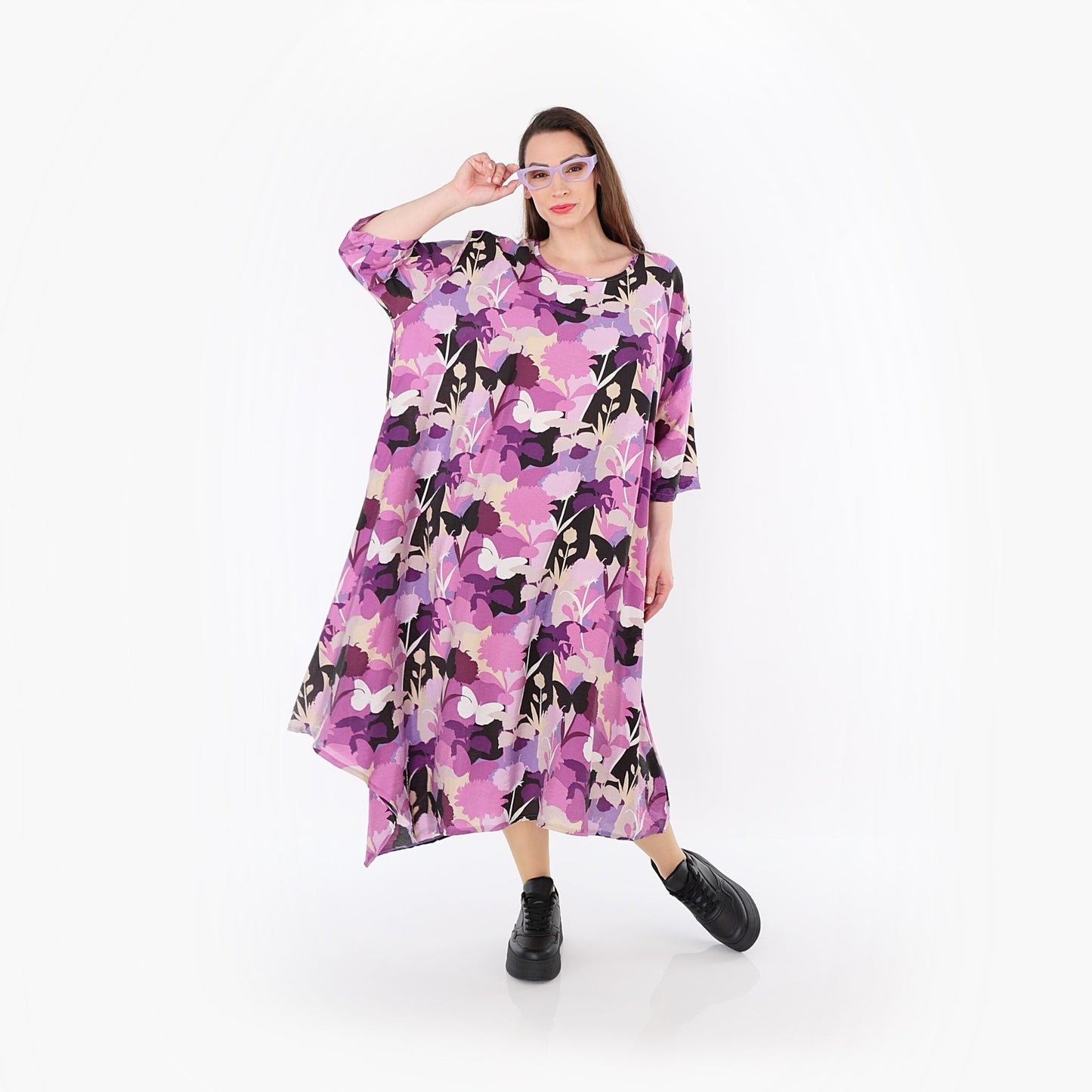 AKH Fashion 1927 Kleid, Lila-Multicolor