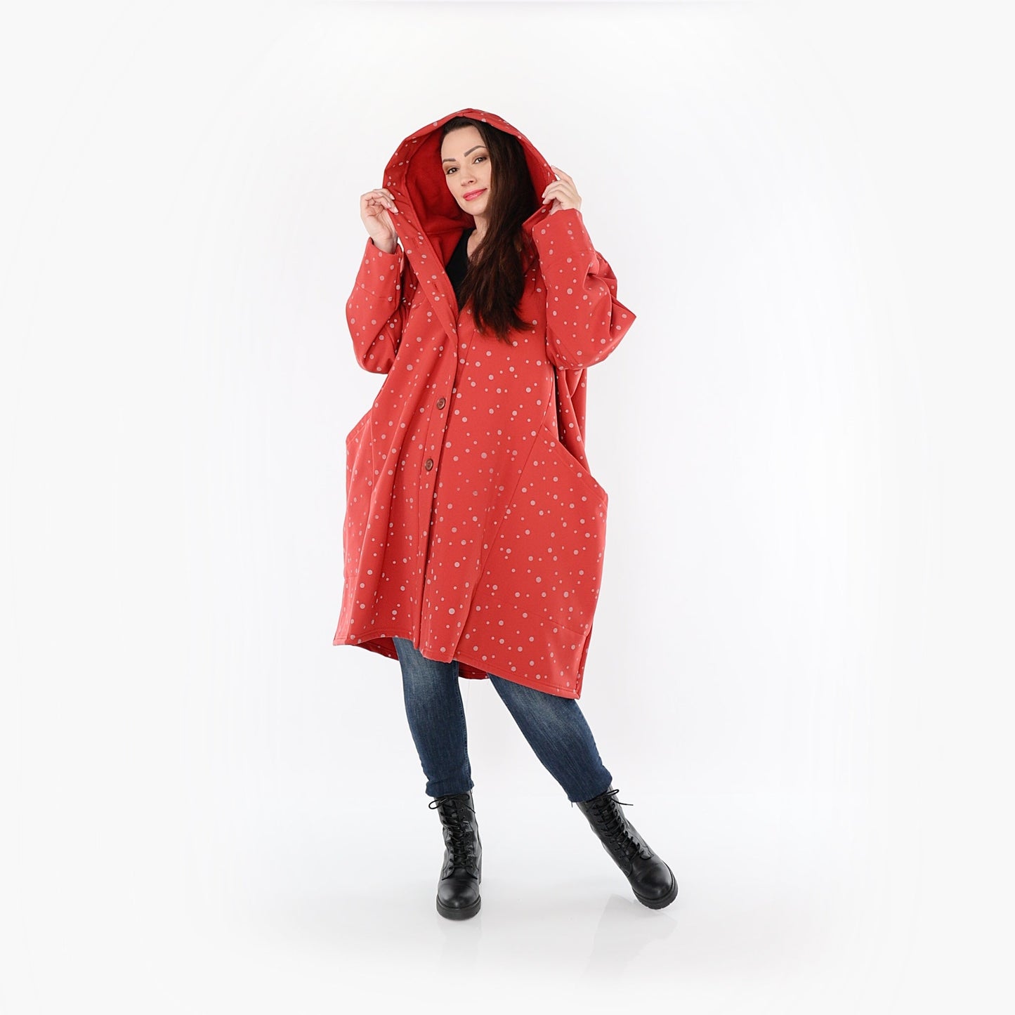 AKH Fashion 6660 Jacke, Rot-Grau