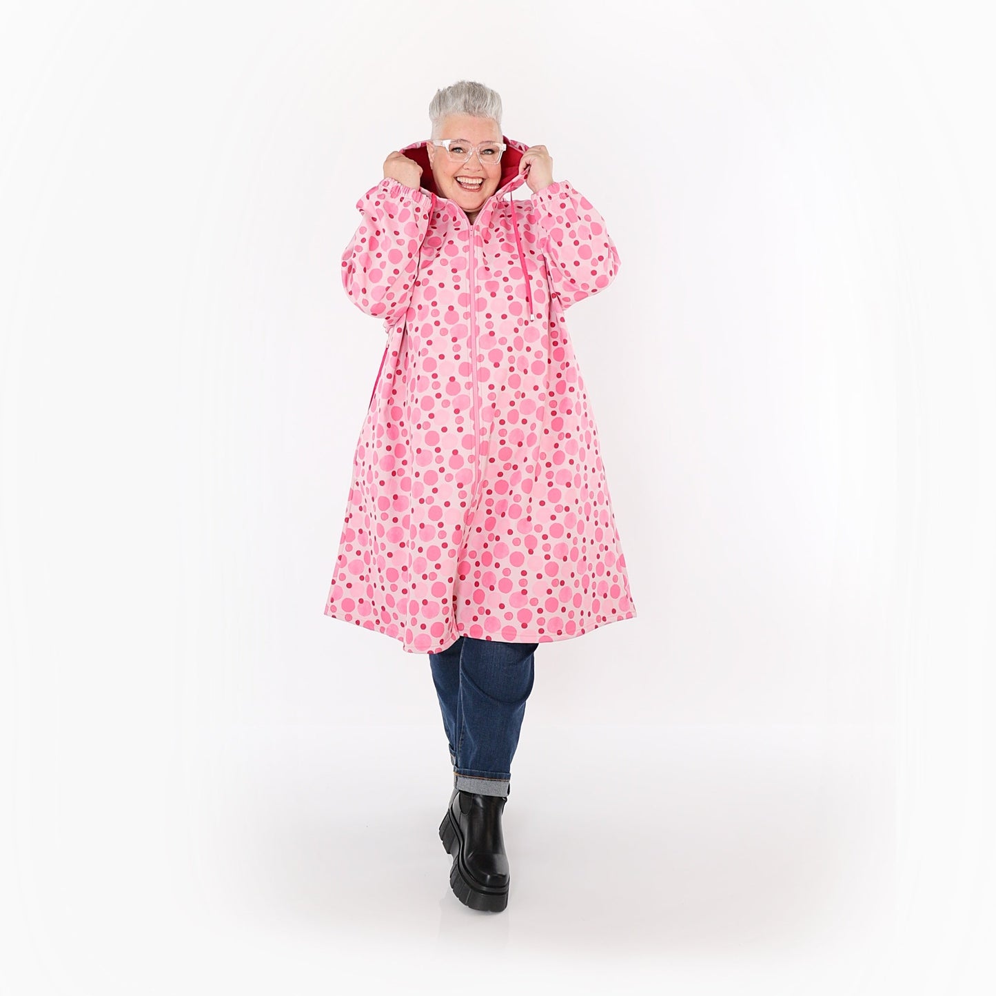 AKH Fashion 7102 Mantel, Pink-Multi