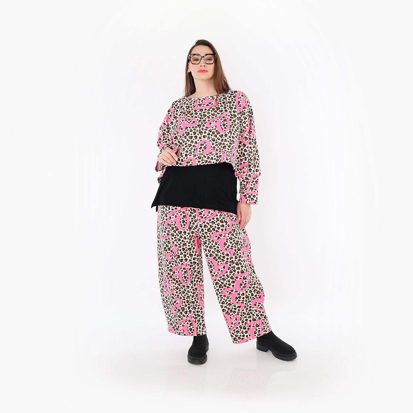 AKH Fashion 7011 Überwurf, Beige-Braun-Fuchsia