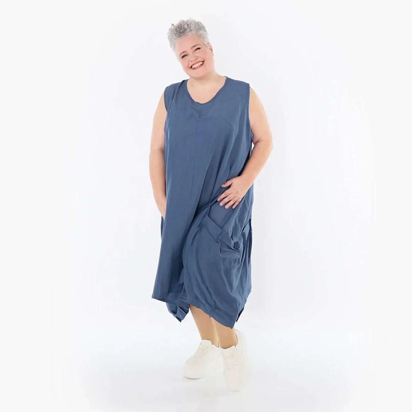 AKH Fashion 7093 Kleid, Azurblau