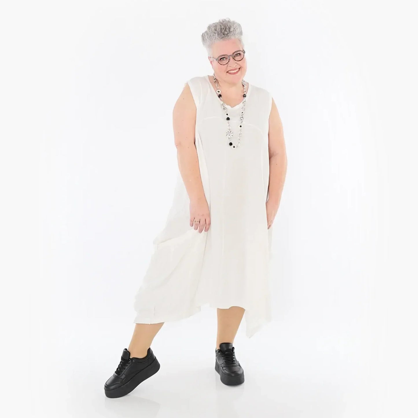 AKH Fashion 7093 Kleid, Weiß