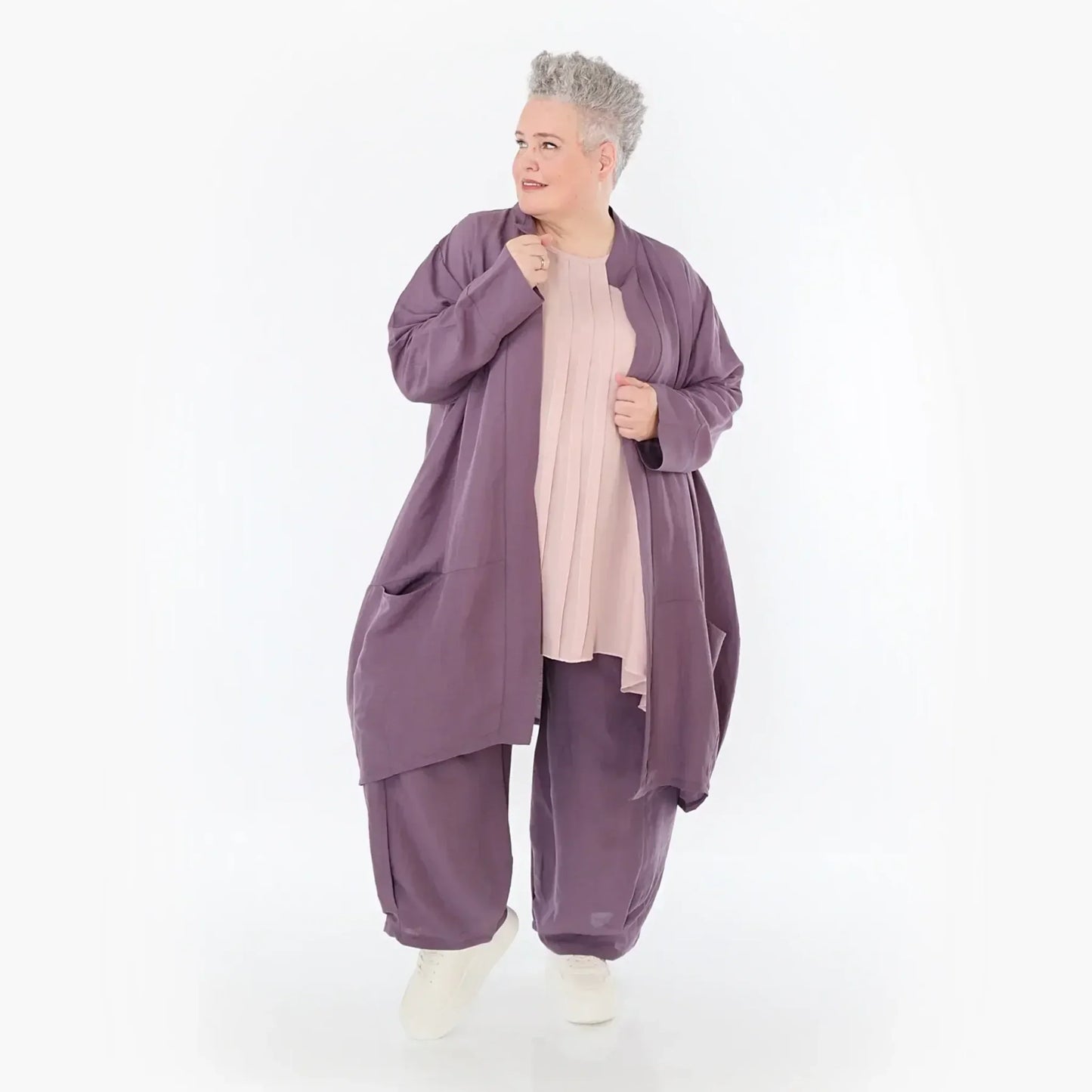 AKH Fashion 7094 Cardigan, Pflaume