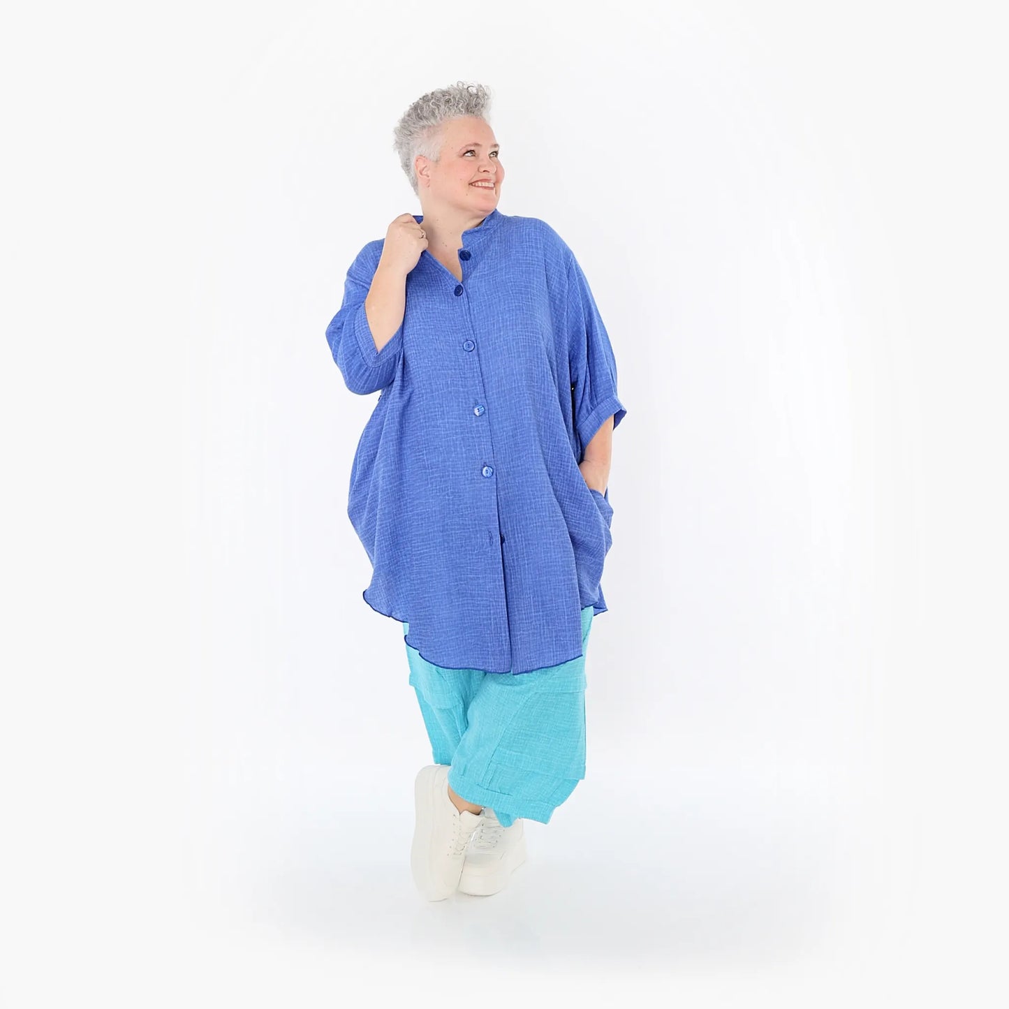 AKH Fashion 7106 Bluse, Blau