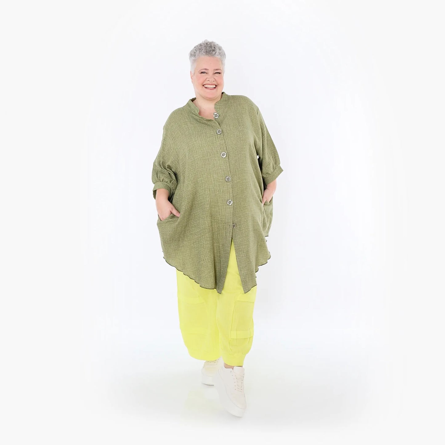 AKH Fashion 7106 Bluse, Khaki