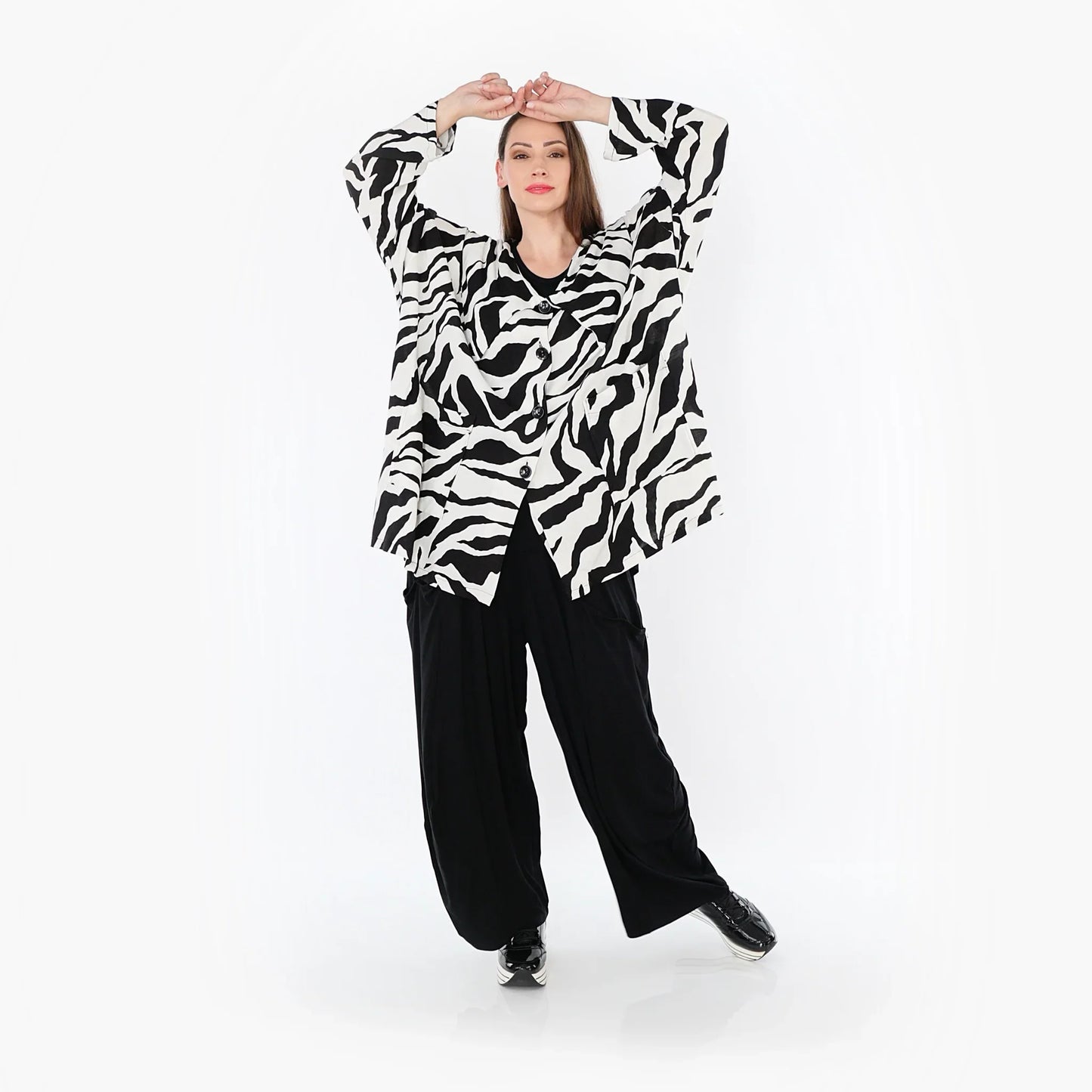 AKH Fashion 6070 Jacke, Weiß-Schwarz