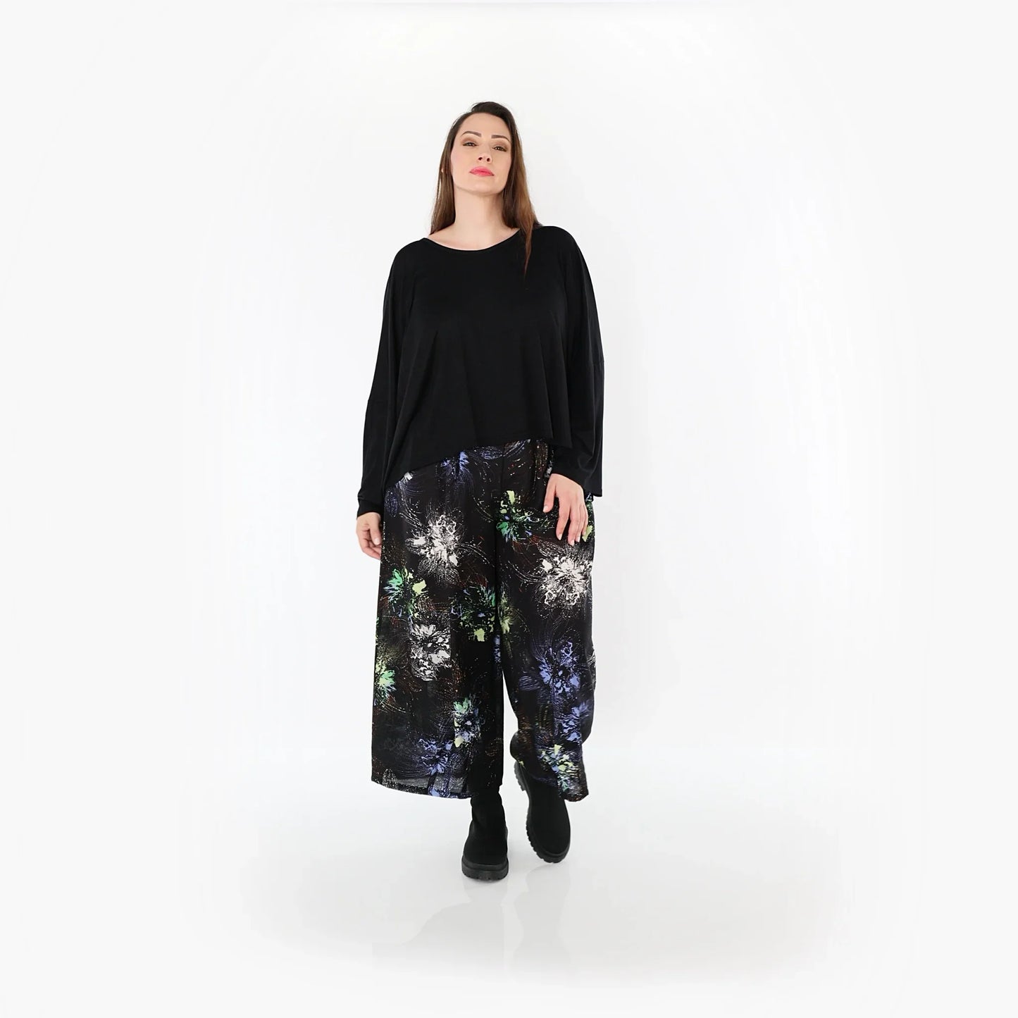 AKH Fashion 7070 Hose, Schwarz-Blau-Multi