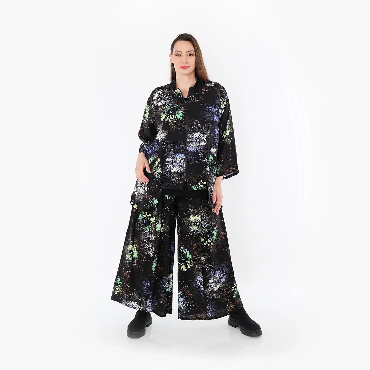 AKH Fashion 6939 Jacke, Schwarz-Blau-Multi