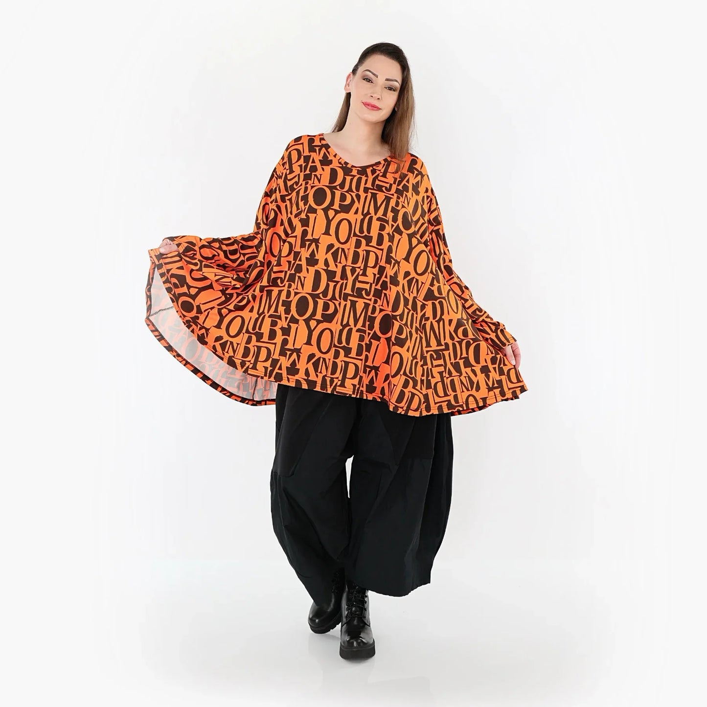 AKH Fashion 593 Big Shirt, Orange-Braun