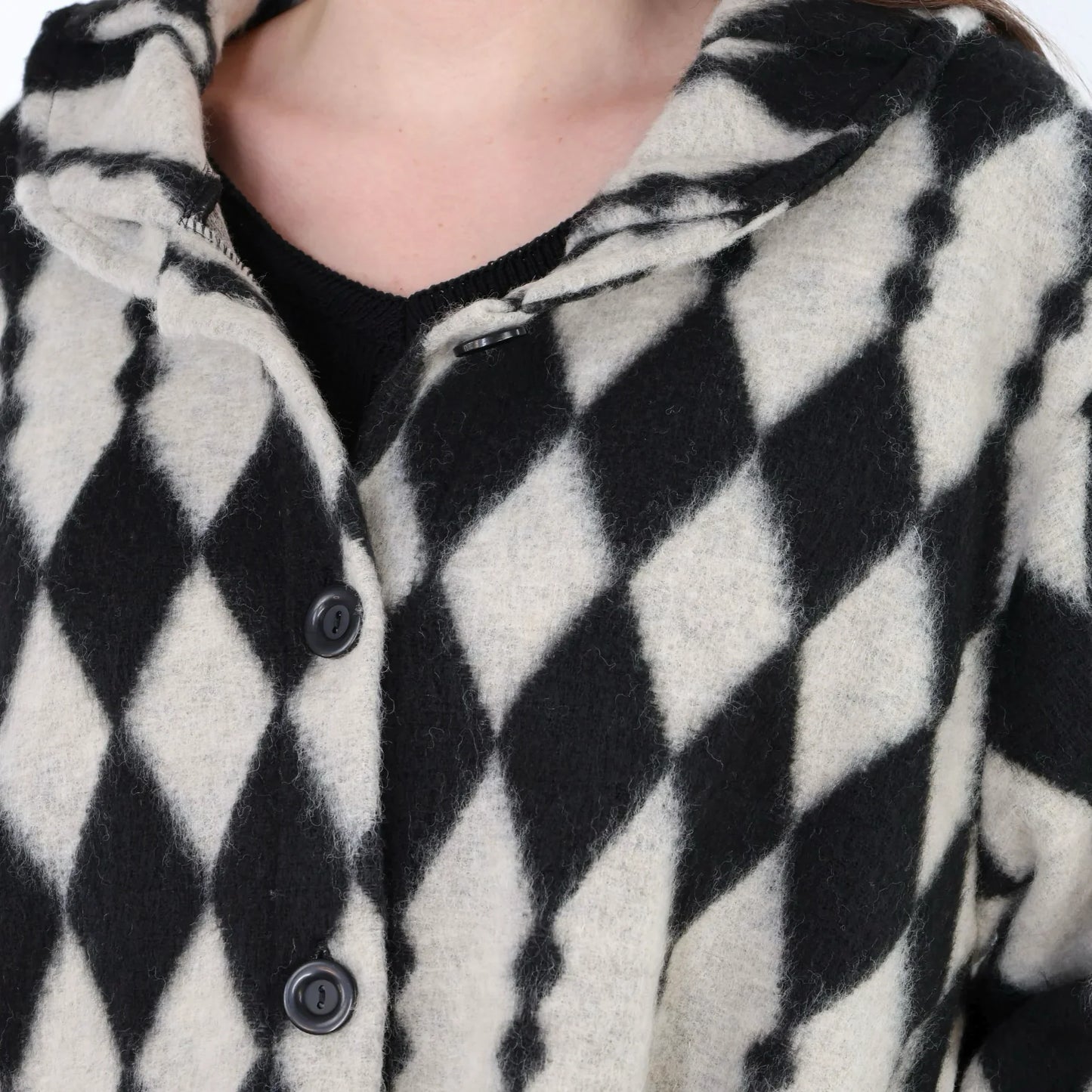 AKH Fashion 5458 Jacket, Ecru-Black