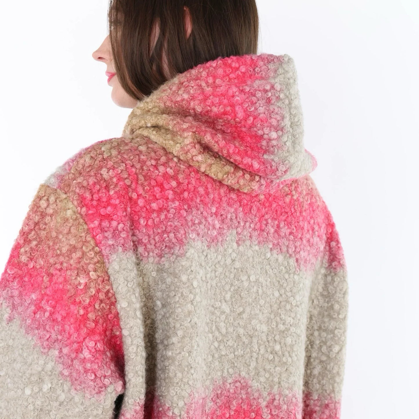 AKH Fashion 7152 coat, sand-fuchsia