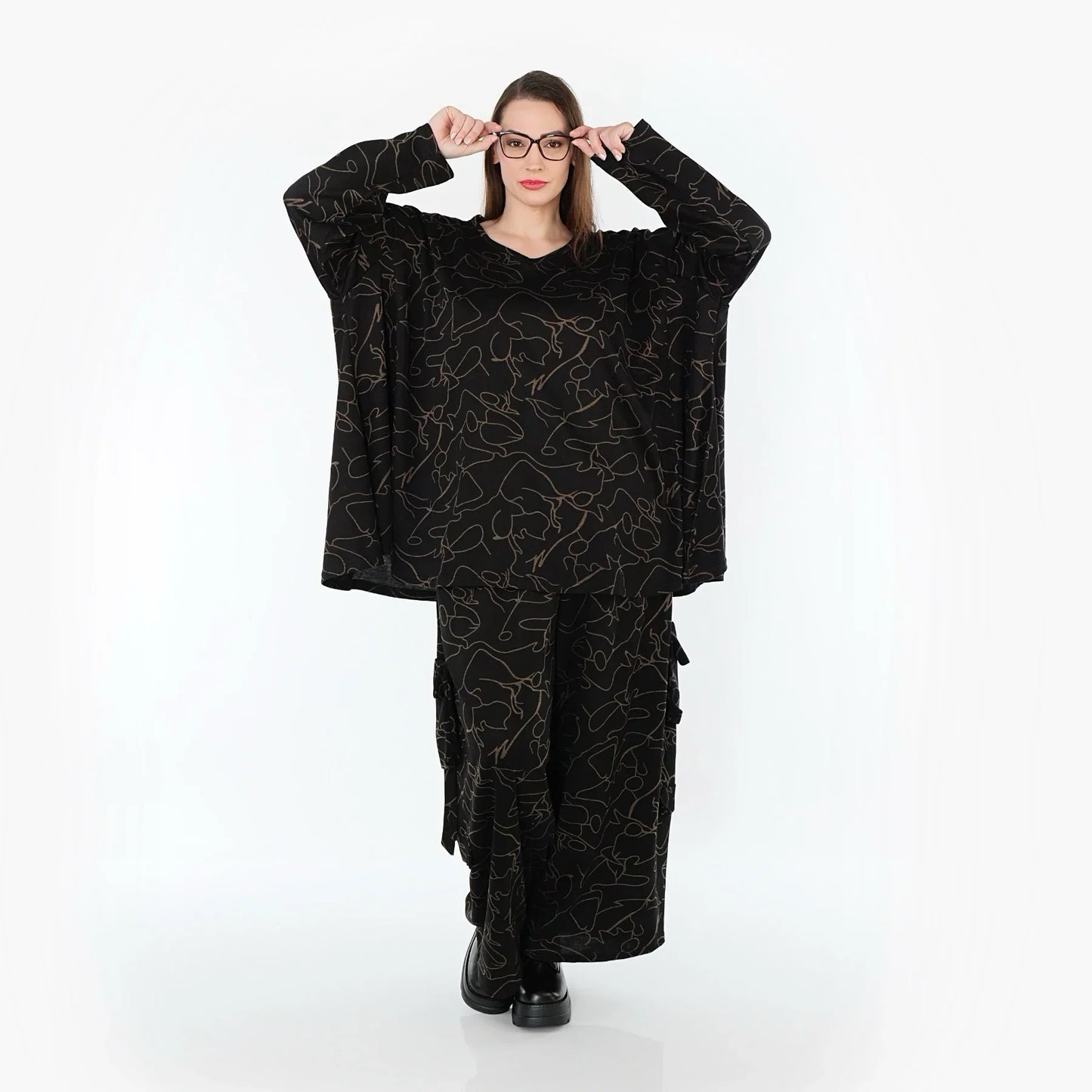 AKH Fashion 7125 Hose, Schwarz-Braun