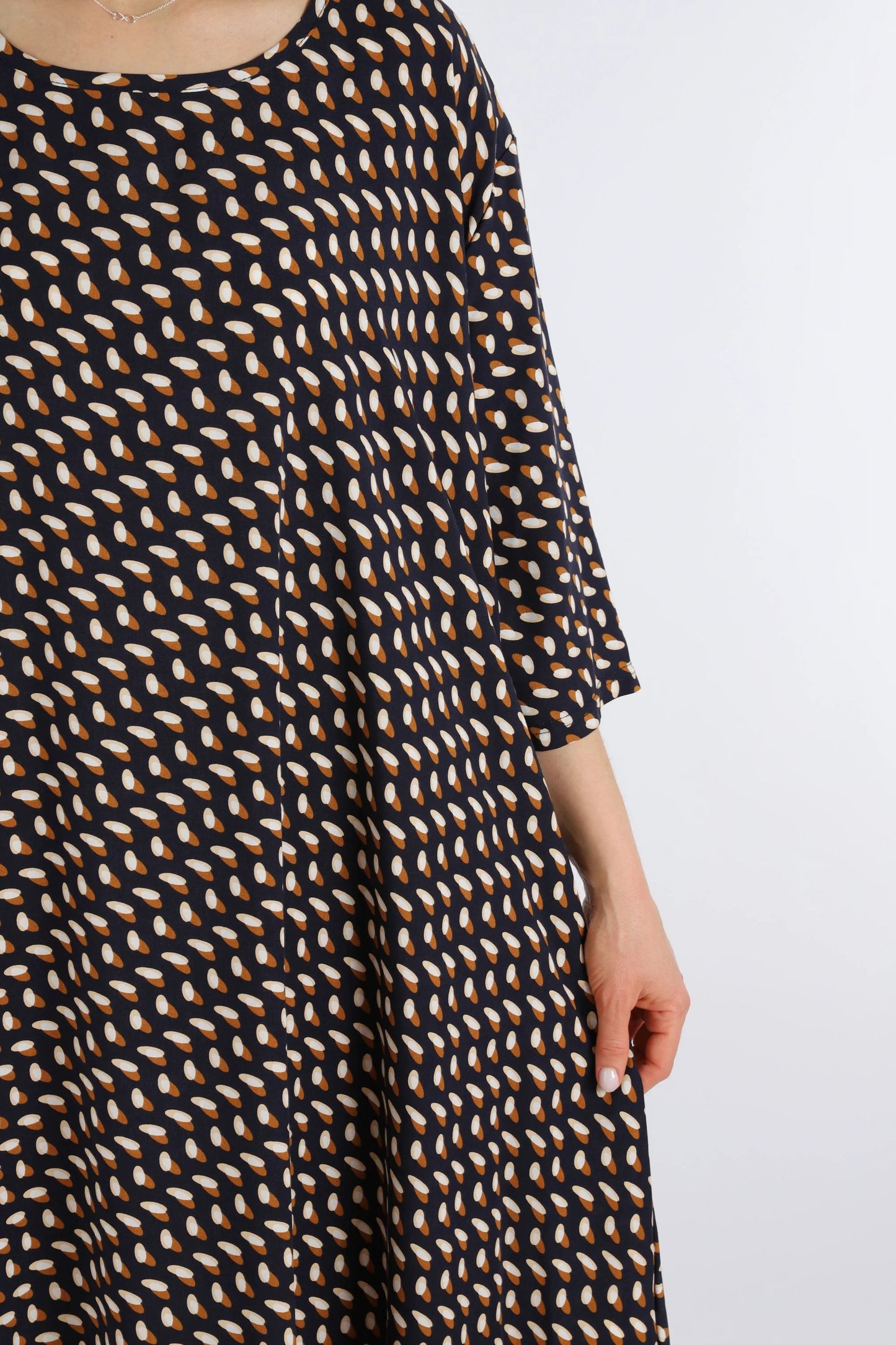 AKH 1927 Kleid, Marineblau-Cognac