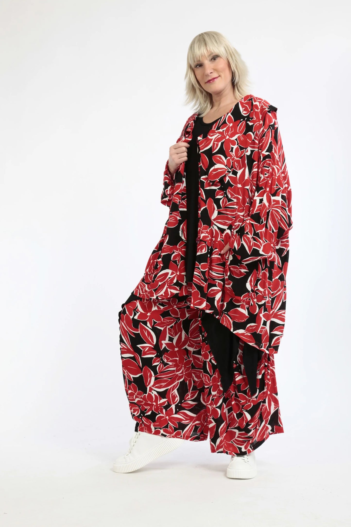 AKH 6070 Jacke, Rot-Schwarz