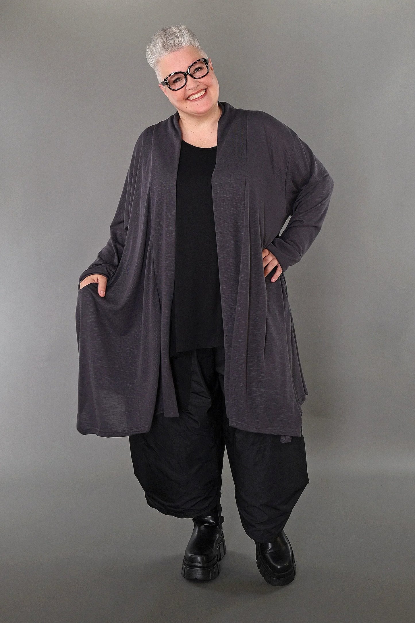 AKH Premium 7041 Cardigan, Dark Grey