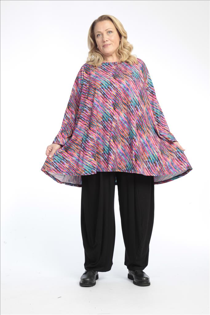 Winter big shirt in A-shape made of jersey quality, Oda in multicolor