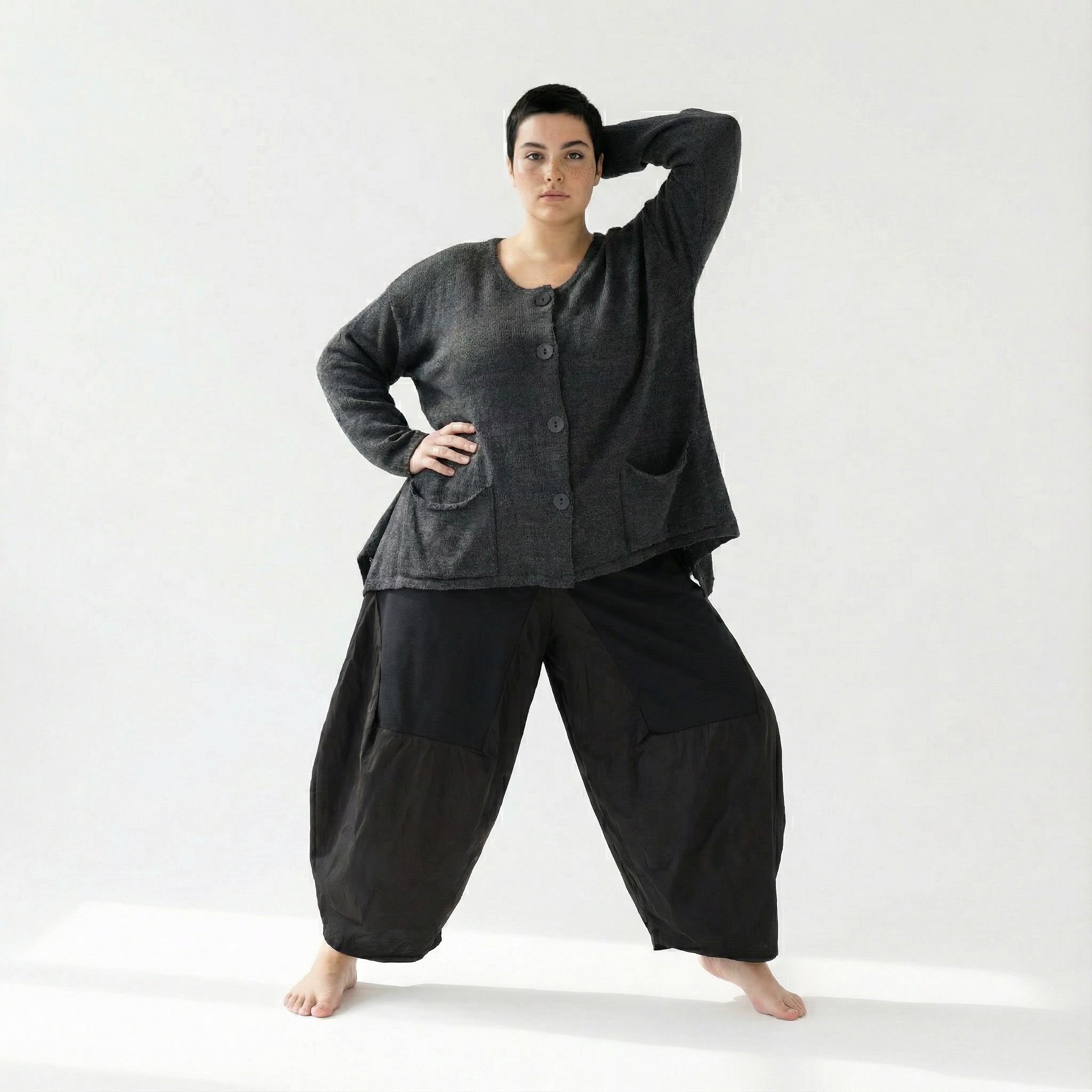 AKH Fashion 118 Veste, Gris foncé