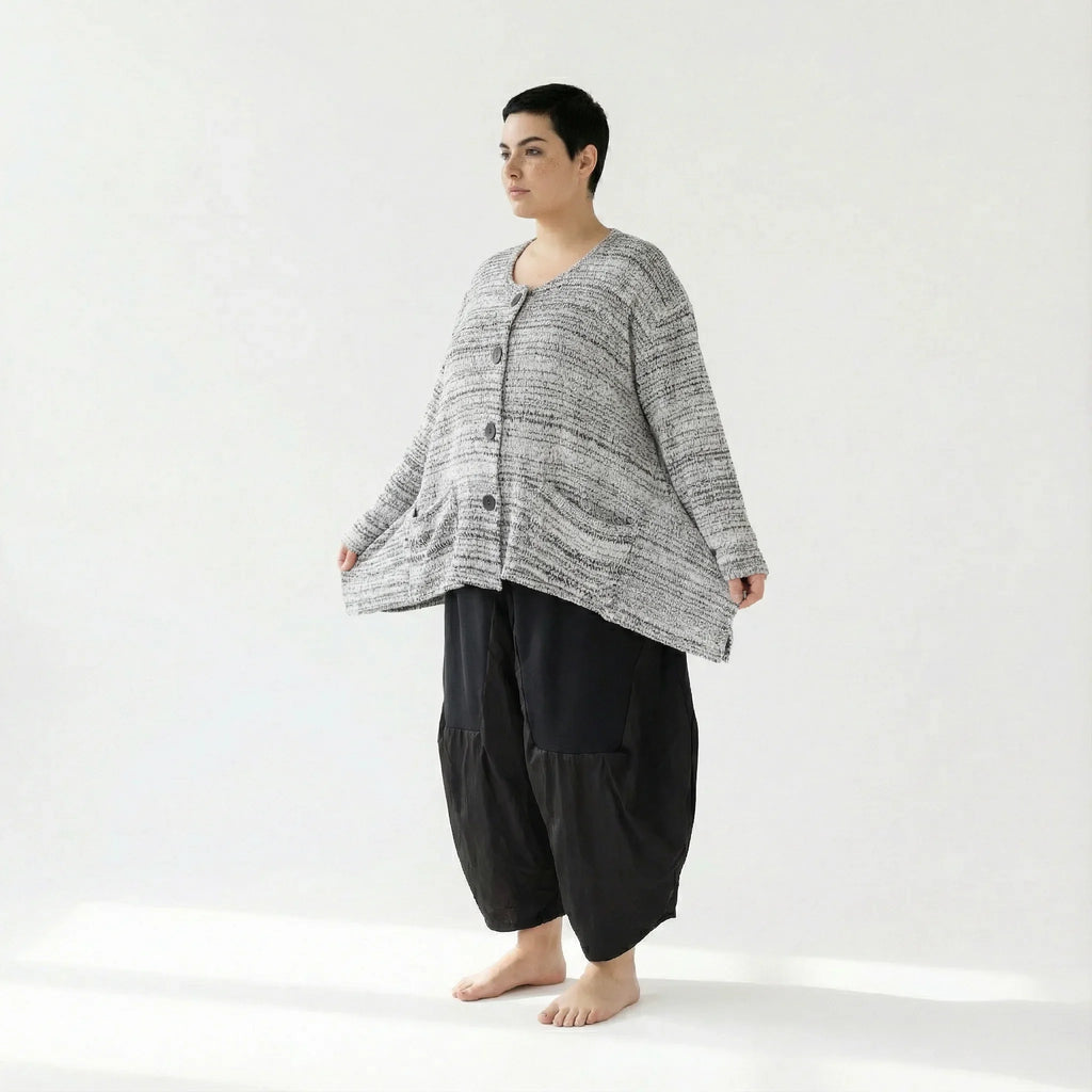 AKH Fashion 118 Veste, Blanc-Noir