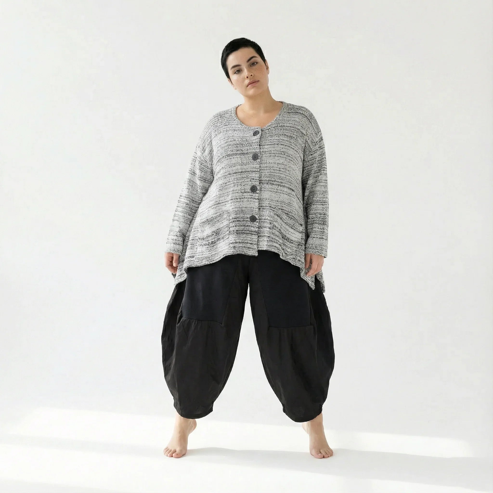 AKH Fashion 118 Veste, Blanc-Noir