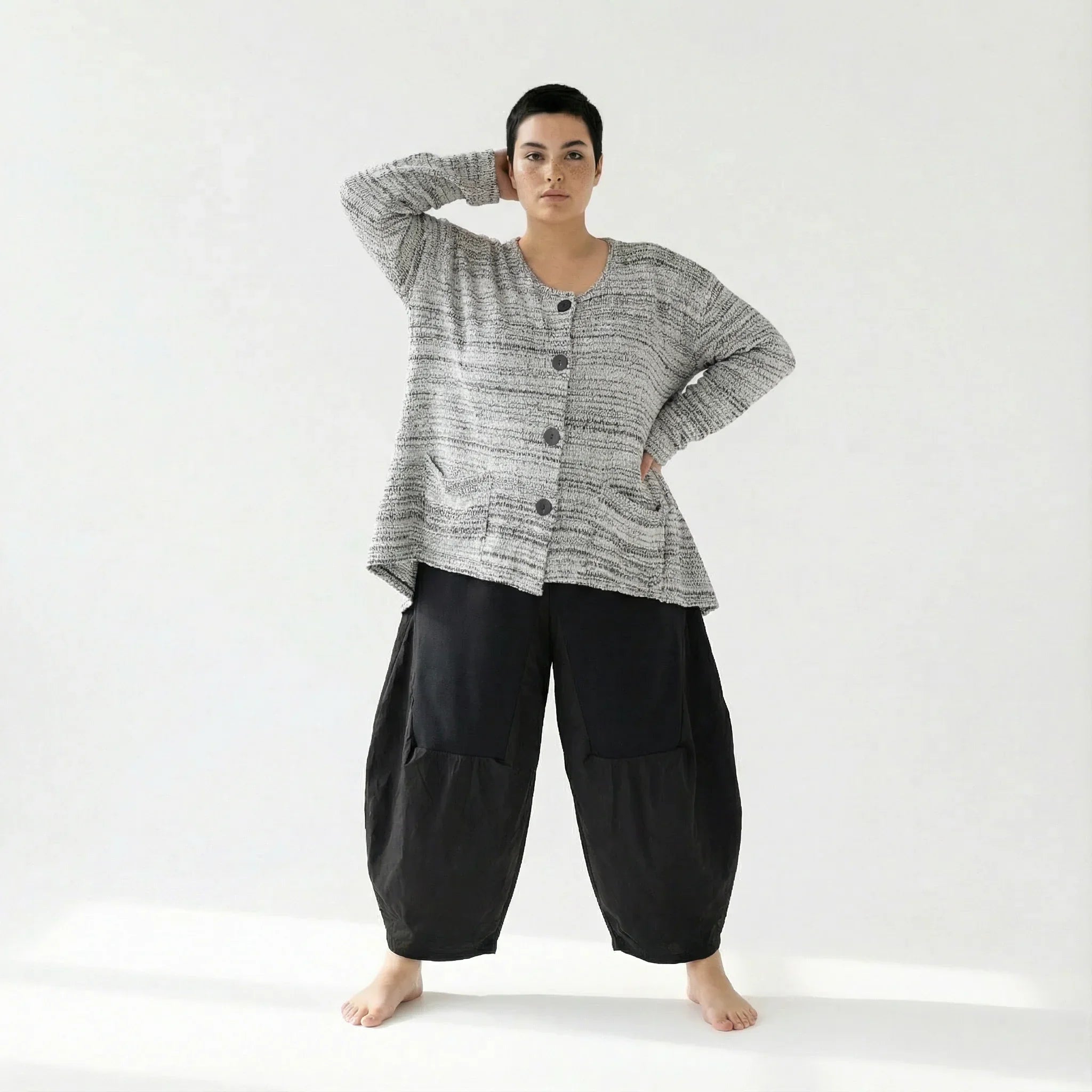 AKH Fashion 118 Veste, Blanc-Noir