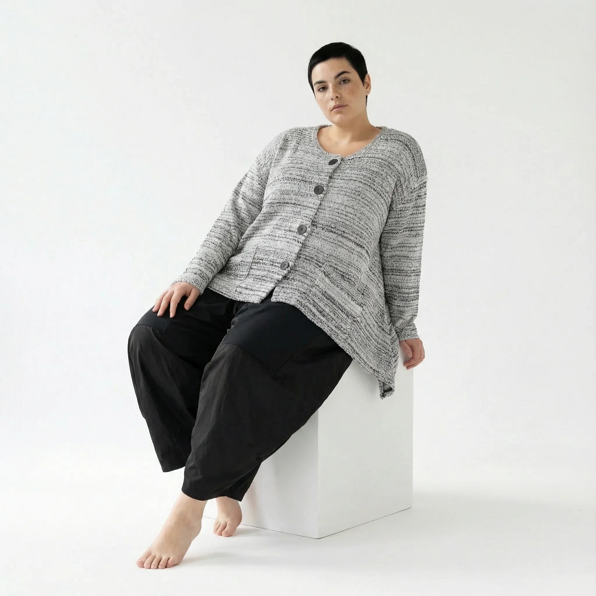 AKH Fashion 118 Veste, Blanc-Noir