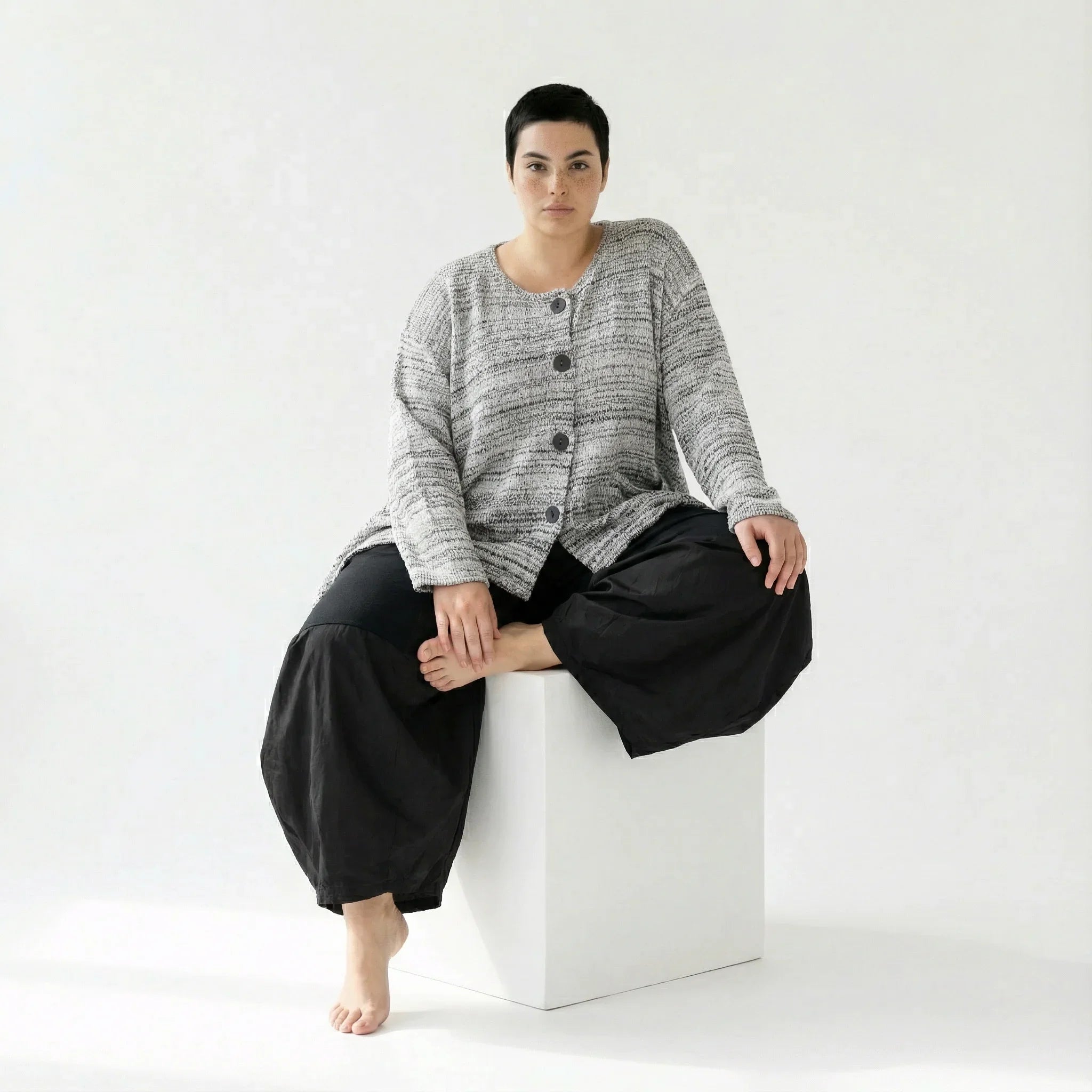 AKH Fashion 118 Veste, Blanc-Noir