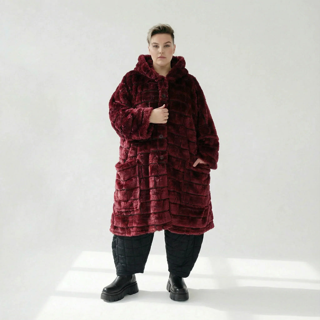 AKH Fashion 6280 Manteau, rouge bordeaux