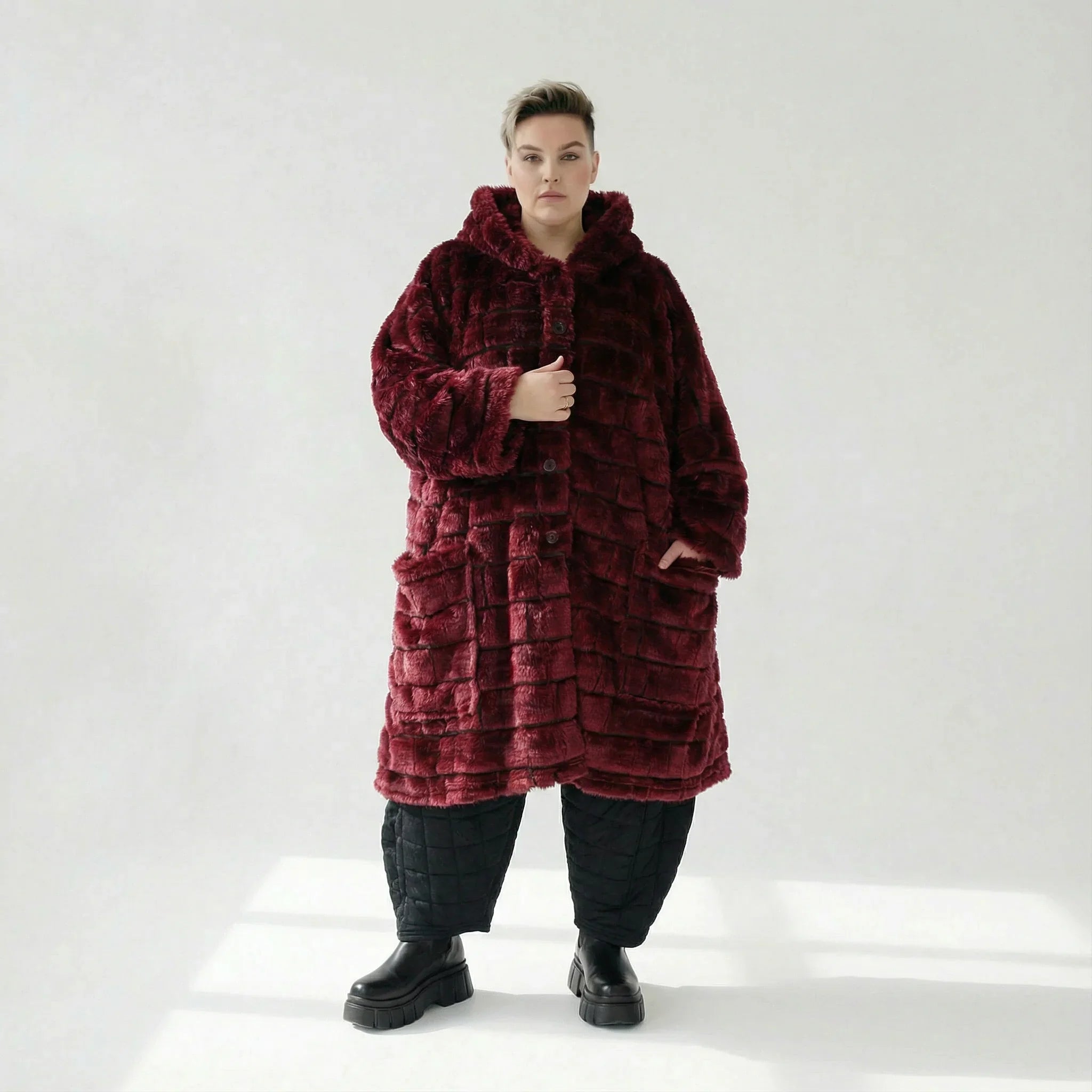 AKH Fashion 6280 Manteau, rouge bordeaux