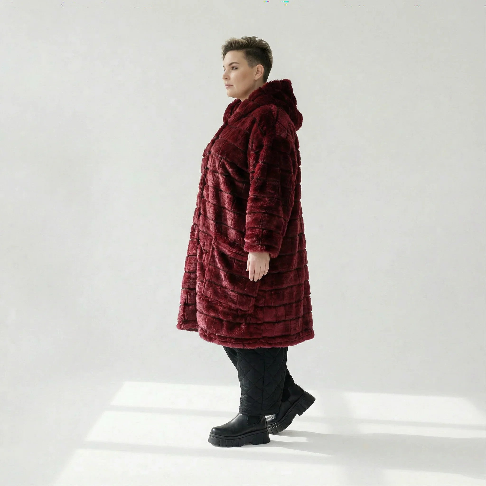 AKH Fashion 6280 Manteau, rouge bordeaux