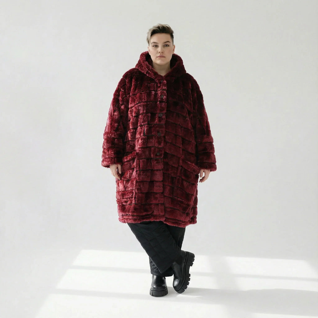 AKH Fashion 6280 Manteau, rouge bordeaux