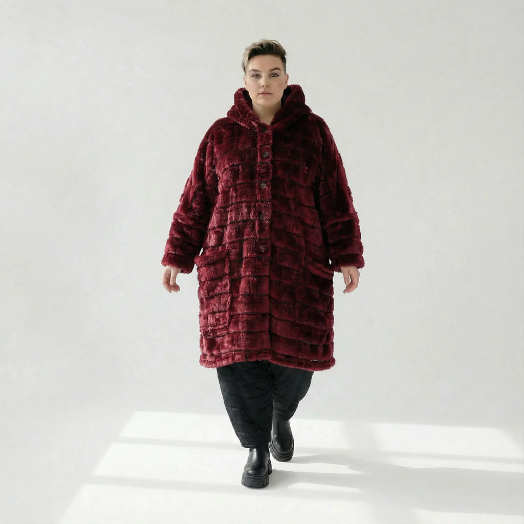 AKH Fashion 6280 Manteau, rouge bordeaux