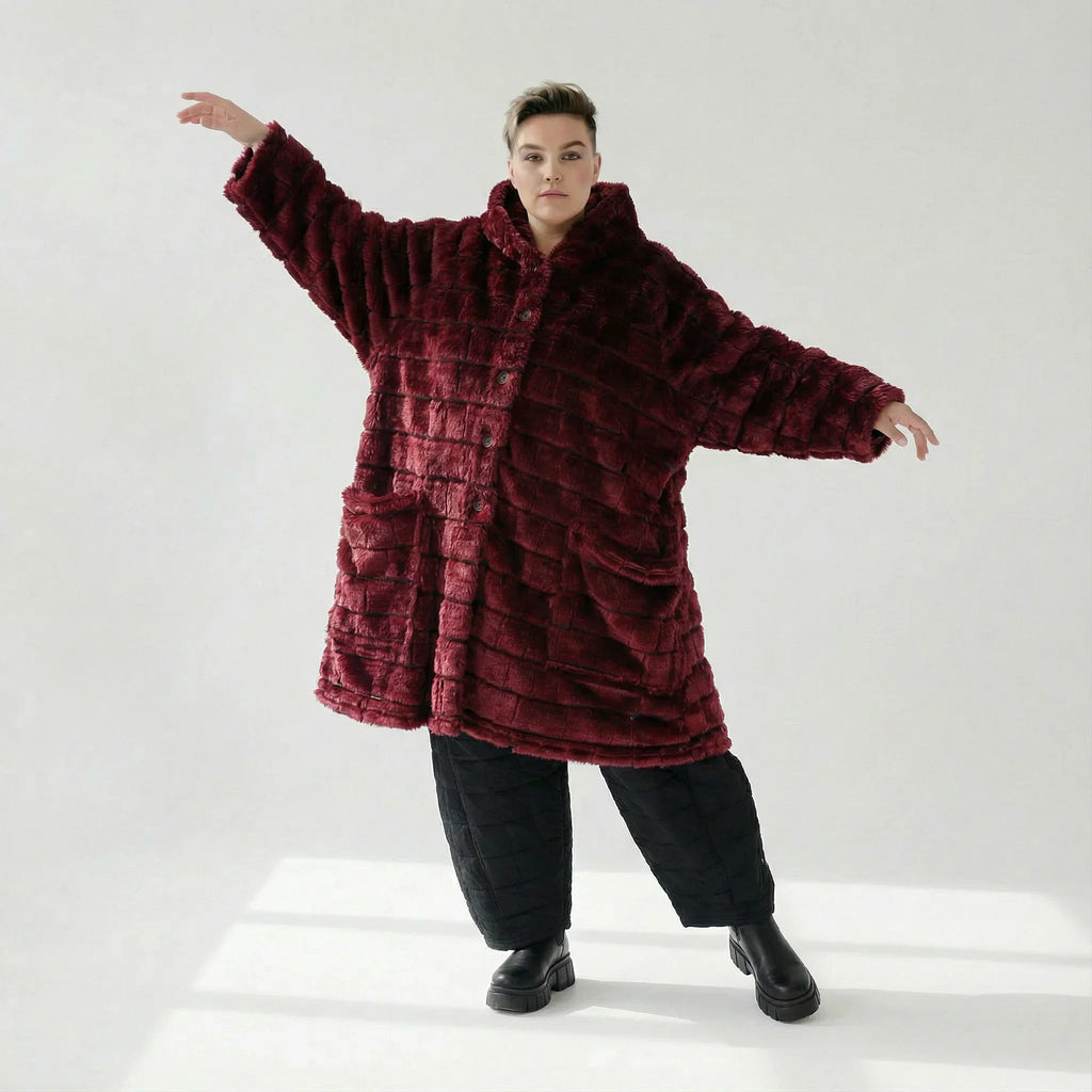 AKH Fashion 6280 Manteau, rouge bordeaux