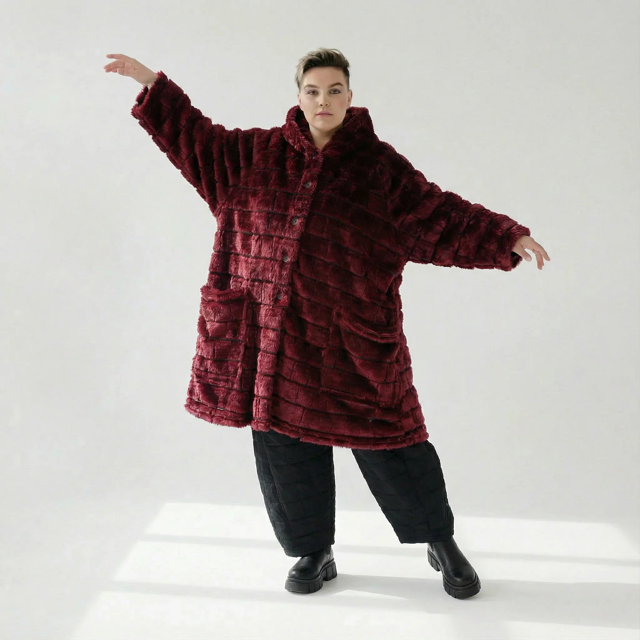 AKH Fashion 6280 Manteau, rouge bordeaux