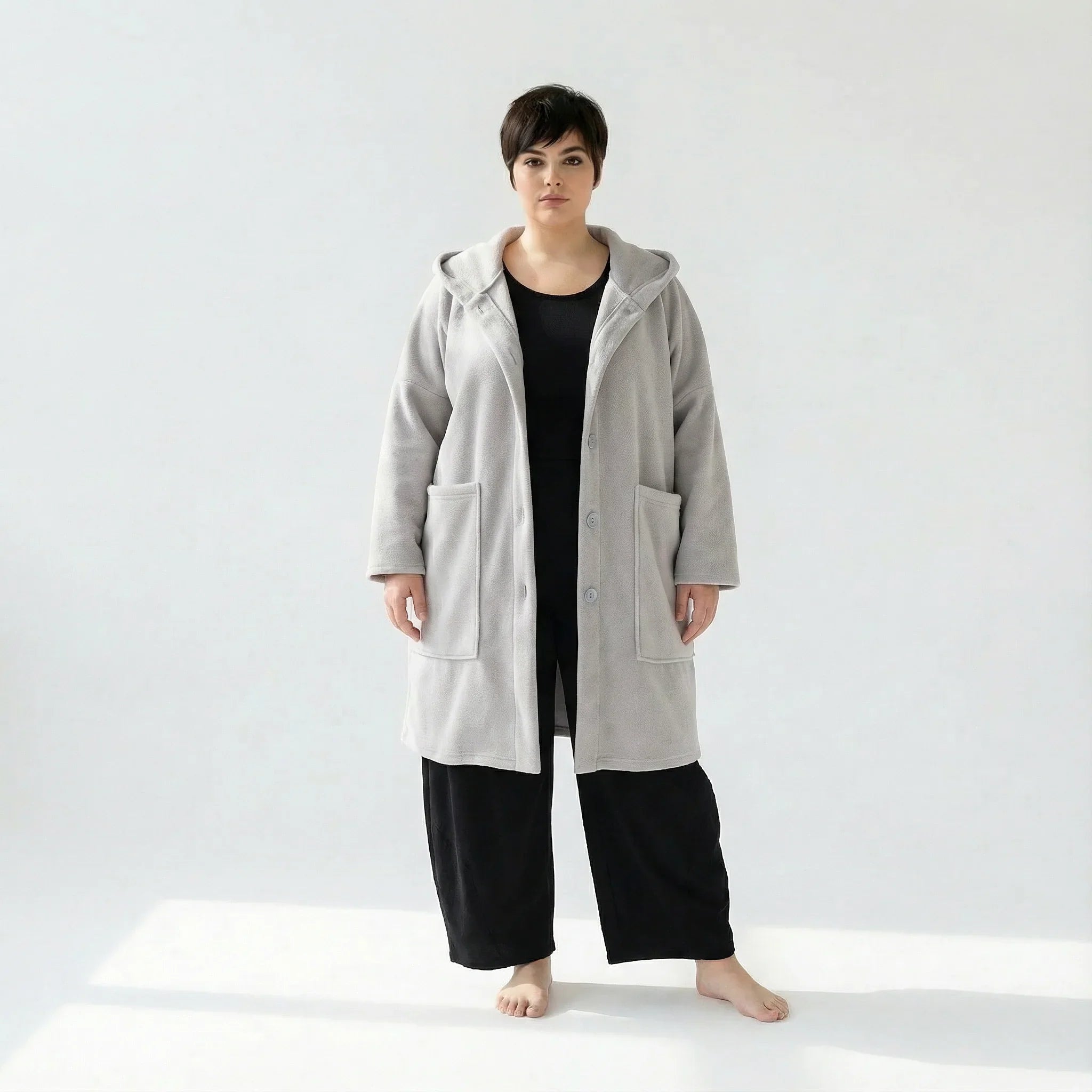 AKH Fashion 6272 Veste, Gris clair